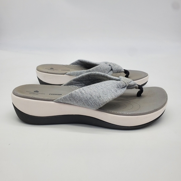 Cloudsteppers by Clarks Shoes Women's 8 Arla Glison Thong Sandals Gray White - Picture 9 of 12
